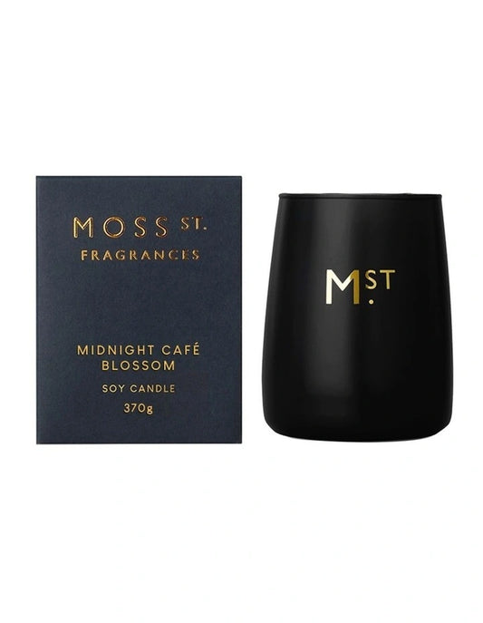 Midnight Cafe Blossom Large Candle 370g by Moss St Fragrances