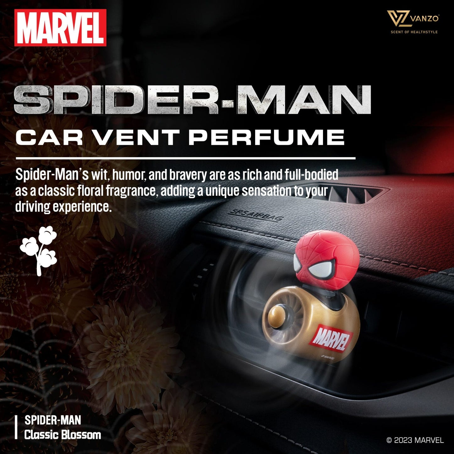 VANZO Marvel Series Car Vent Perfume 4g x 2 (Spider-Man)