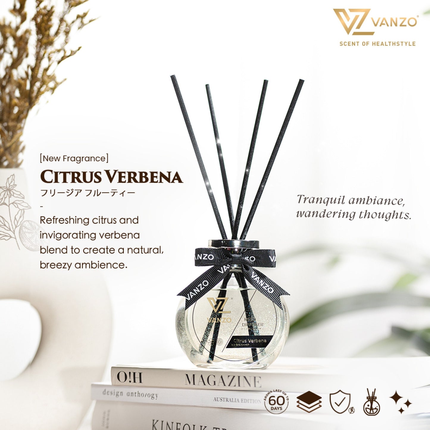 VANZO Reed Diffuser Citrus Verbena 120ml