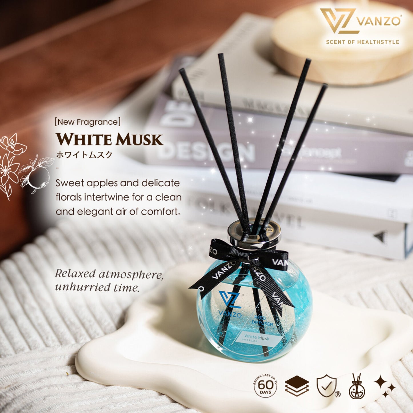 VANZO Reed Diffuser White Musk 120ml