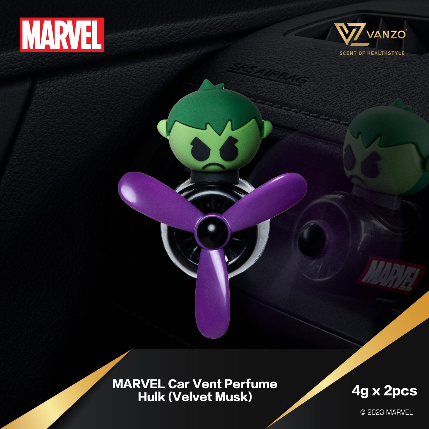 VANZO Marvel Series Car Vent Perfume 4g x 2 (Hulk)