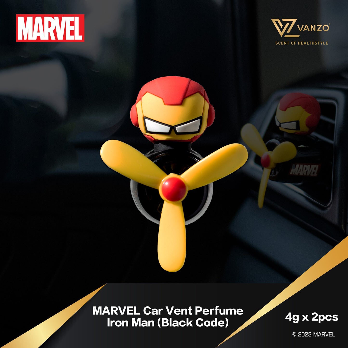 VANZO Marvel Series Car Vent Perfume 4g x 2 (Iron Man)